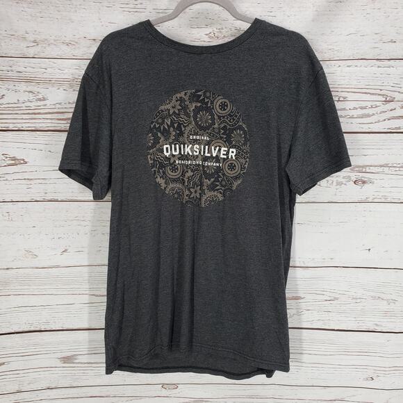 Quiksilver Men's Gray Short Sleeve T-Shirt Size L - Picture 1 of 7